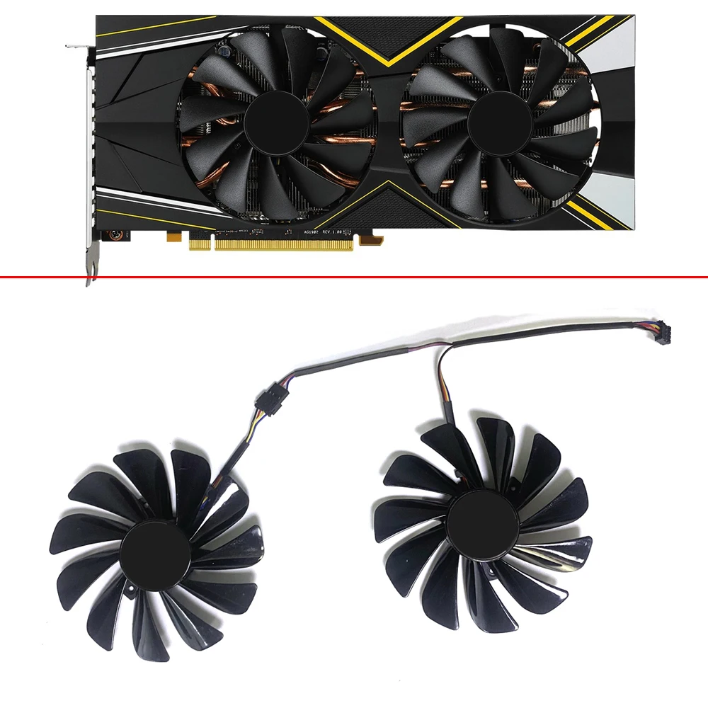 2 Pezzi 95Mm Cf1010U12S Fdc10U12S9-C 4Pin Doppia Sfera Radeon Rx 5700 Xt Ventola Gpu Per "Radeon Rx 5700 Xt Challenger D 8G Oc