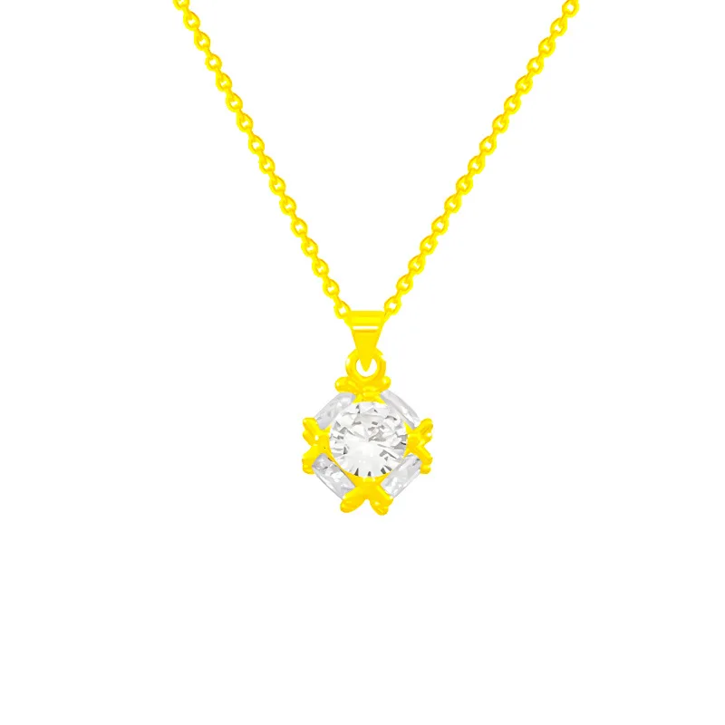 

Geometric Cubic Zircon Love Heart Mother's Day Gift Pendant Necklace Woman Girl Wedding Blessing Jewelry