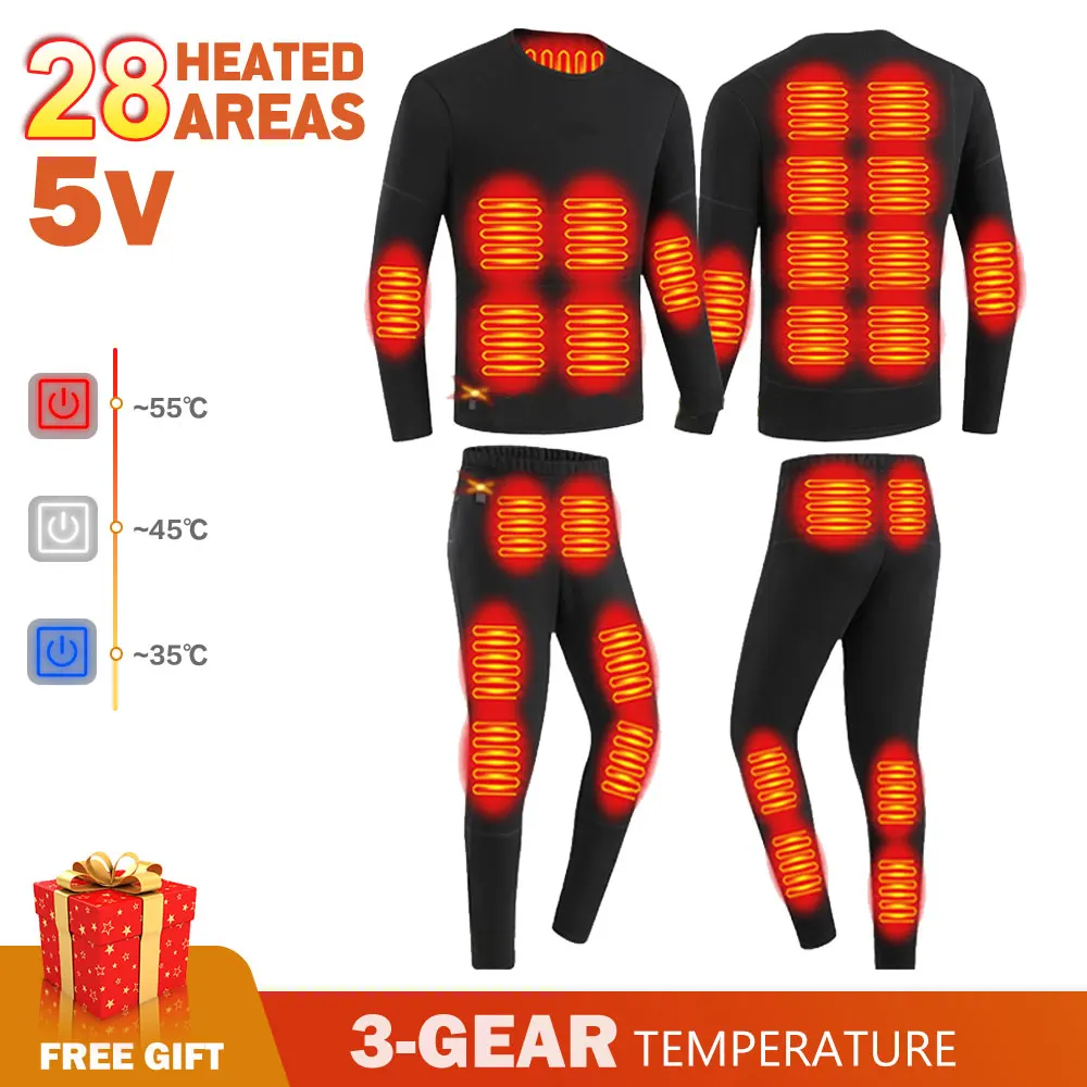 

Heating Thermal Underwear Men Winter Warm Clothes Women Electric Heating Jacket Cotton Pants Cycling Jacket Autumn Pants Set