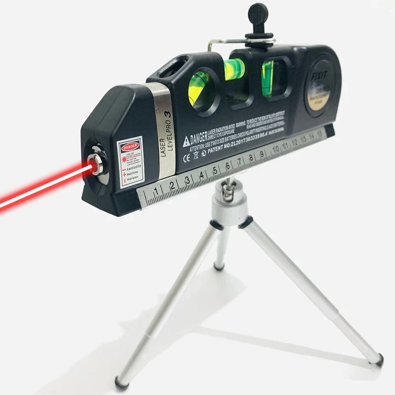 Laser Level Line Tool Multipurpose Standard Cross Line Lase Measure Tape Ruler With Metal Tripod Stand