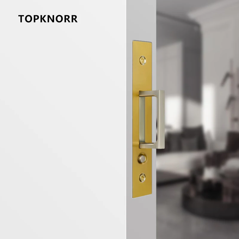 Pocket Door Handle Lock Built-in Shift Lock Sliding Kitchen Invisible Bounce Hook door handle lock