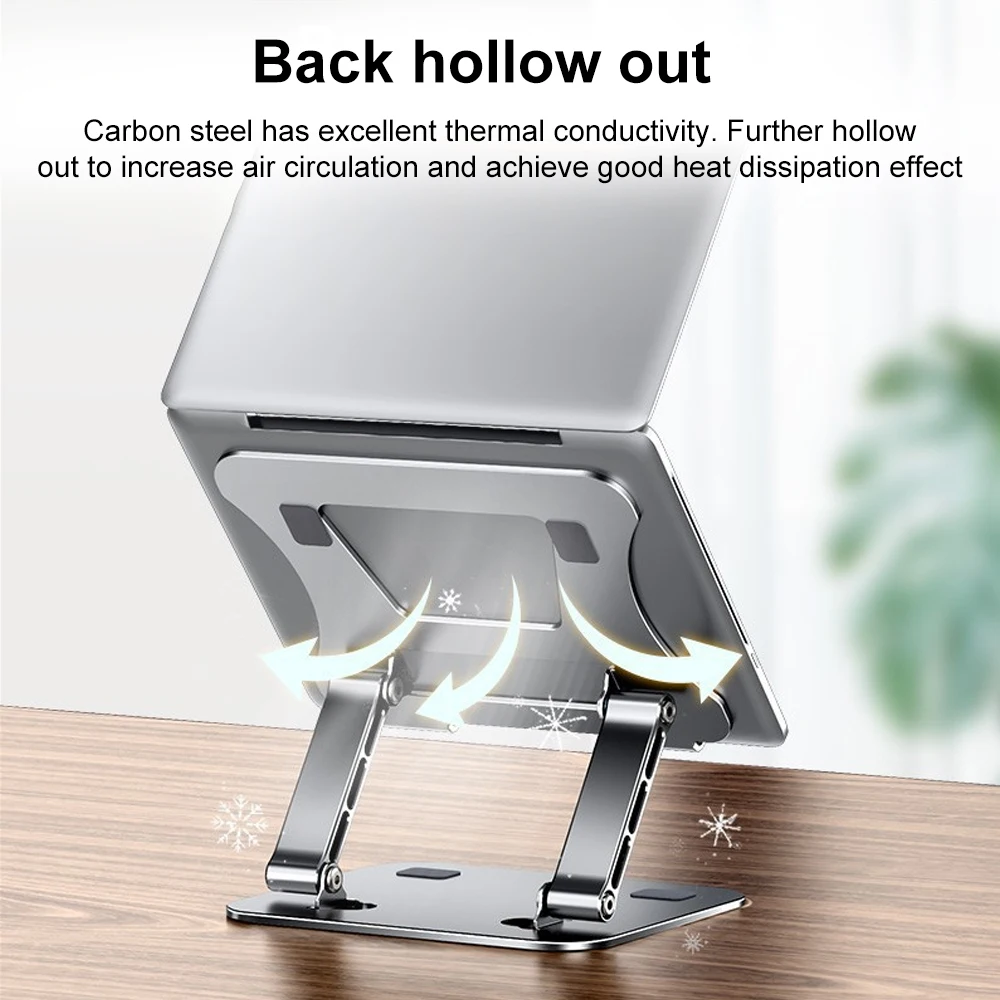 Up to 10-17" iPad Laptop Stand Cooling Base Adjustable Height Notebook Holder Enhanced Cooling Design Tablet Stand Notebook Base