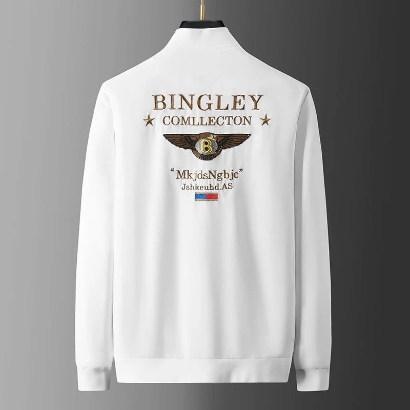 

Luxury brand Autumn winter new fashion letter embroidery light hsome coat men's baseball collar jacket
