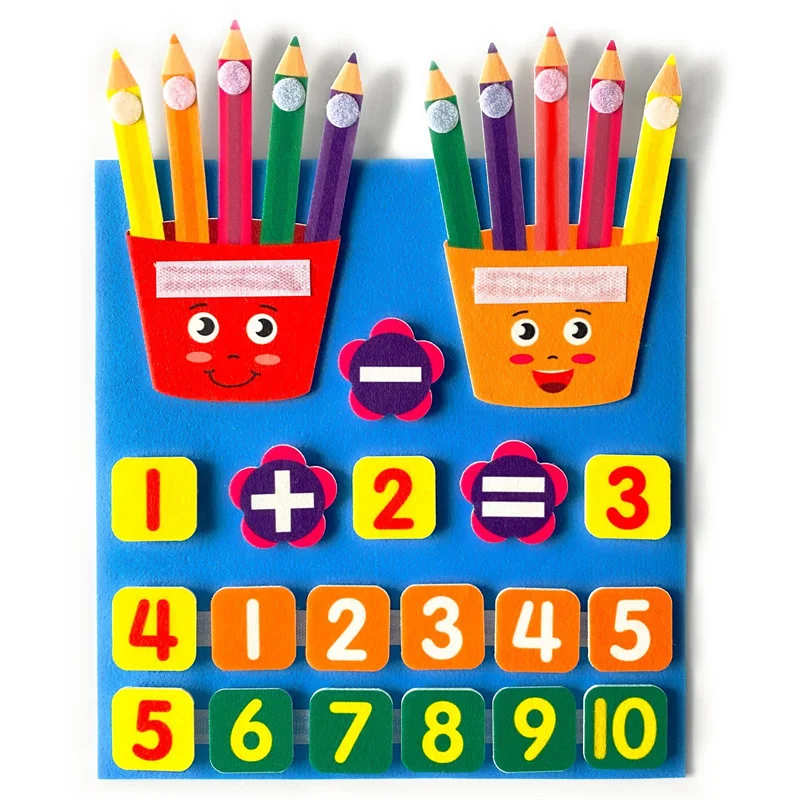 Felt Learning Board Children Educational DIY Toy Addition Subtraction Finger Arithmetic Teaching Enlightenment Board