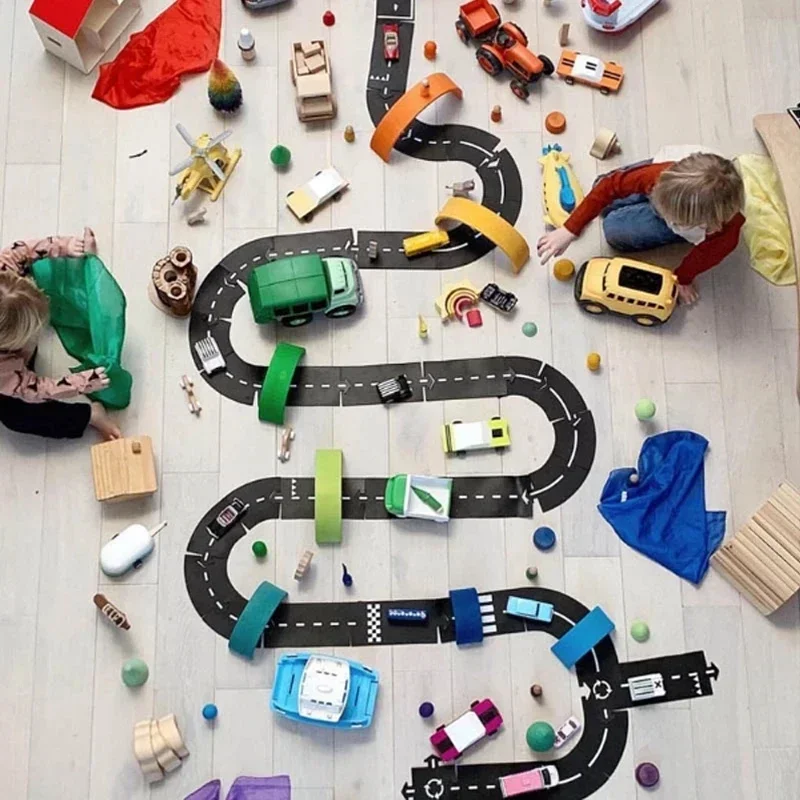 Creativity DIY Track Play Set Puzzle Mat Children Road Building Motorway Track Toy Car Traffic Roadway Puzzles Baby Toys Gifts