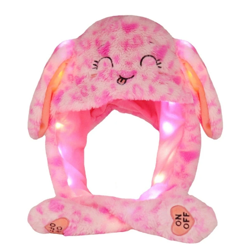 Luminous Plush Jumping Rabbit Ears Hat - Fun LED Cap