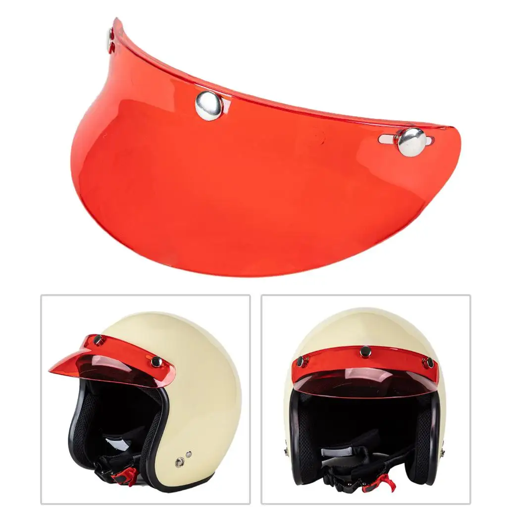 Retro 3 Snap Motorcycle Helmet Visor Peak Protector Cover