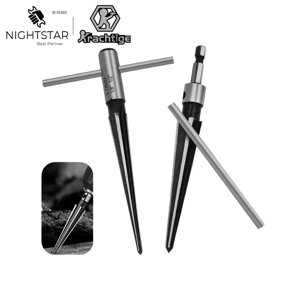 

3-13mm 5-16mm T-Handle Taper Reamer Spot Facer Countersunk Head Drill 6 Fluted Hex Round Chamf Reaming for Woodworker Cutting