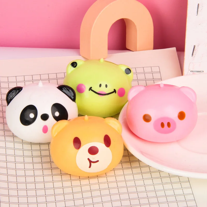 

New Kids Bread Colored Panda animals Pinching Joy Cute Cartoon Release Ball Slow Rebound Flour Stress Relief Toy Adult Gift