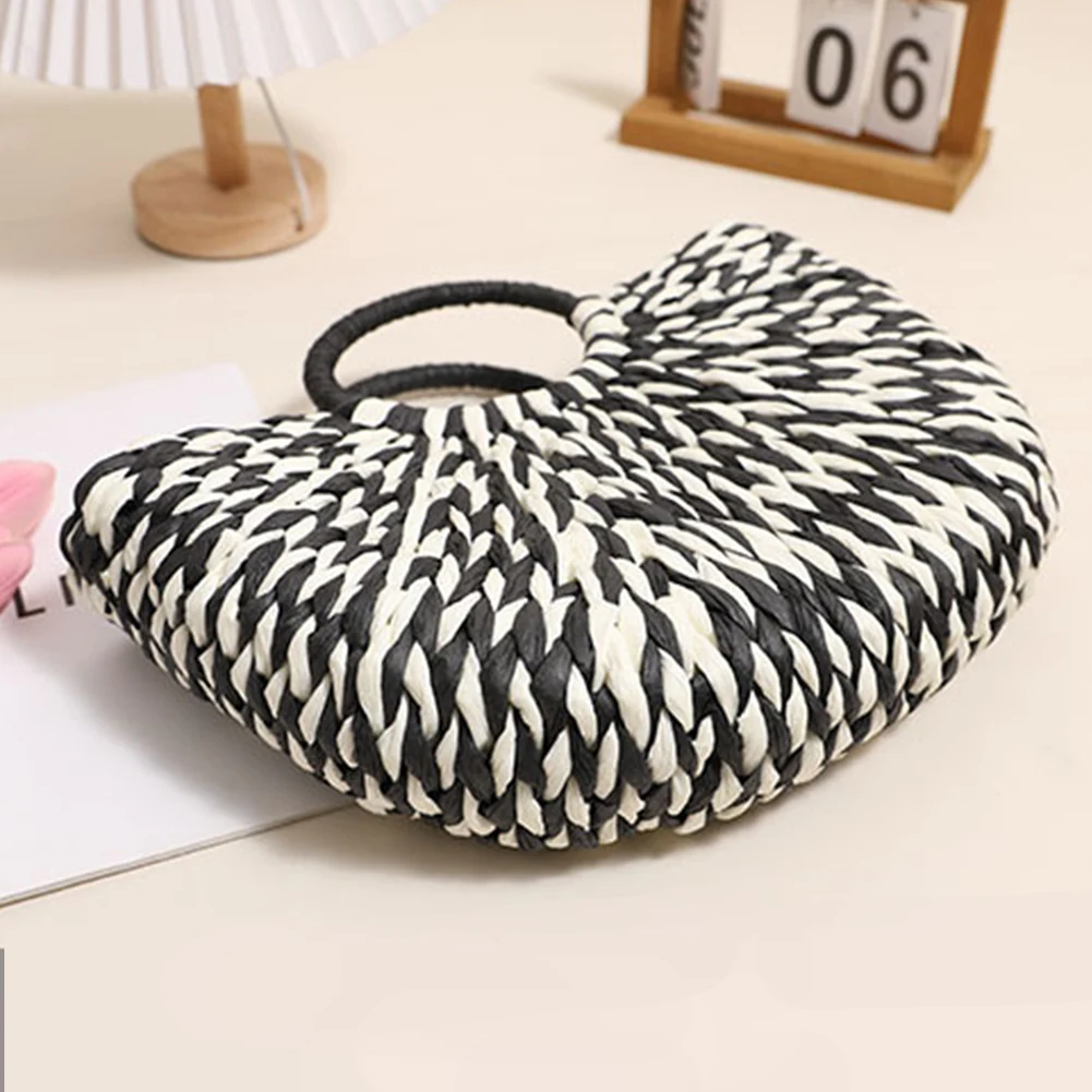 Women Hand Woven Paper Rope Summer Tote Bag