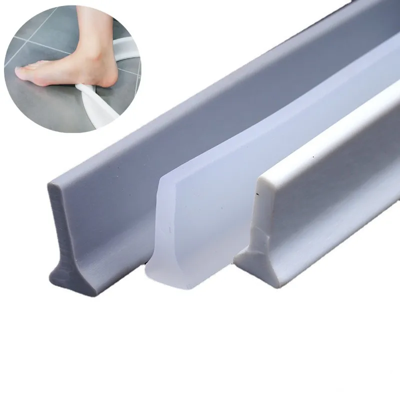 Description Picture 2 of item1-3M Bathroom Silicone Water Retaining Strips Self Adhesive Bendable Sealing Strip Shower Room Wet Dry Separation Water Stopper