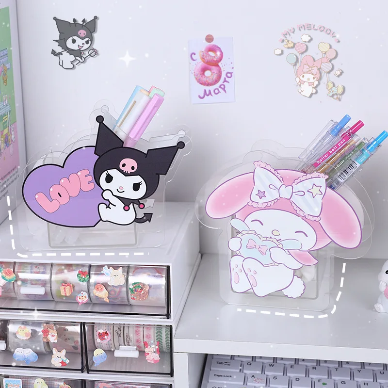 

Новый кавайный Sanrio акриловый Коричный держатель для ручек прозрачный многофункциональный ящик для хранения канцелярские товары для студентов настольные украшения