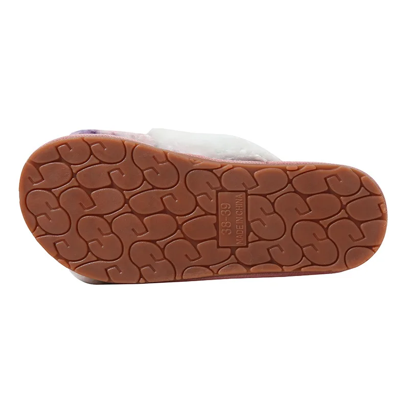 slippers women's large size home colorful  plush cotton slippers BF08