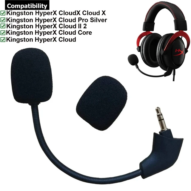 Replacement Game Mic Aux 3.5mm Microphone for Kingston HyperX Cloud 2 II X  Core Pro