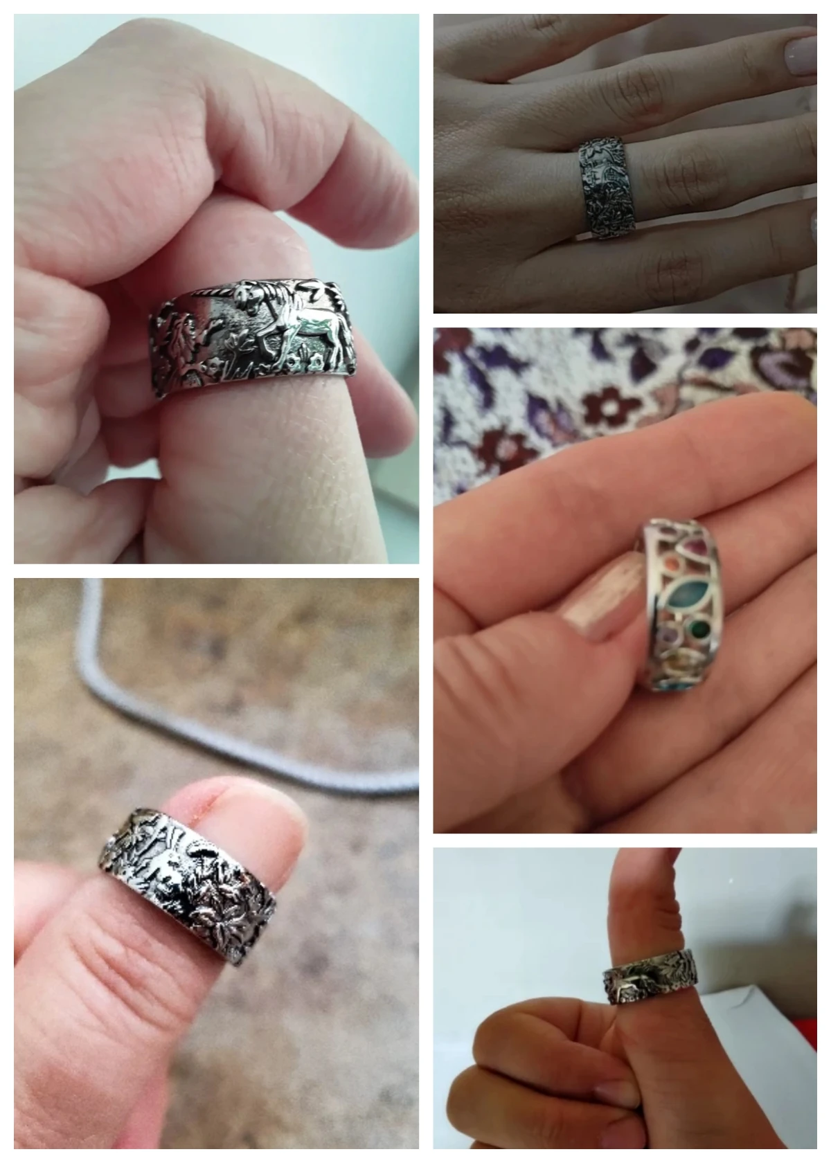 Finger Rings Handmade Carved Design Gifts Jewelry