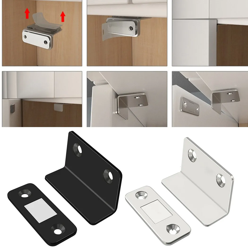 

Strong Magnetic Steel Catch Latch Ultra Thin For Door Cabinet Cupboard Closer No Punching Invisible Magnetic Suction Door Touch