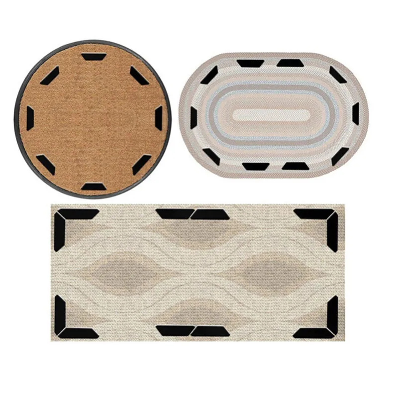 8pcs Carpet Anti Slip Stickers Anti Curling Patch Reusable Washable rug tape Fixed Floor Rug Mat Gripper Corners Pad