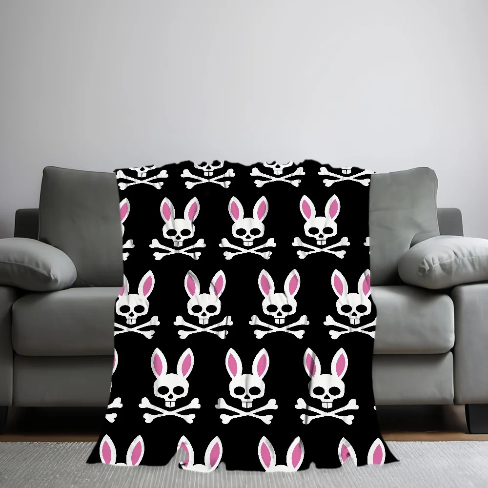 Fashion Cool P-Psycho B-Bunny Blanket Skin friendly comfort warm soft plush blanket suitable sofa living room office bedroom 2