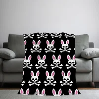 Fashion Cool P-Psycho B-Bunny Blanket Skin friendly comfort warm soft plush blanket suitable sofa living room office bedroom 2