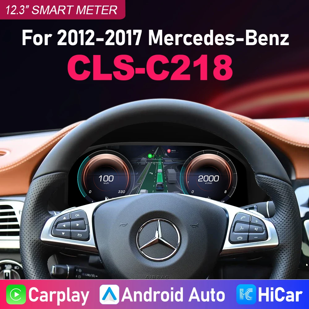 Panel de Instrumentos Digital para Automóvil de 12.3 Pulgadas para Mercedes Benz CLS C218 2012-2017, Velocímetro, CarPlay/ScreenMirroring 1
