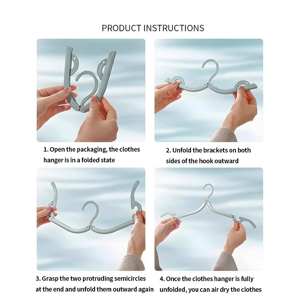 6PCS/3PCS/1PC Portable Folding Travel Hanger - Space saving Drying Hanger, Travel Hanger 5