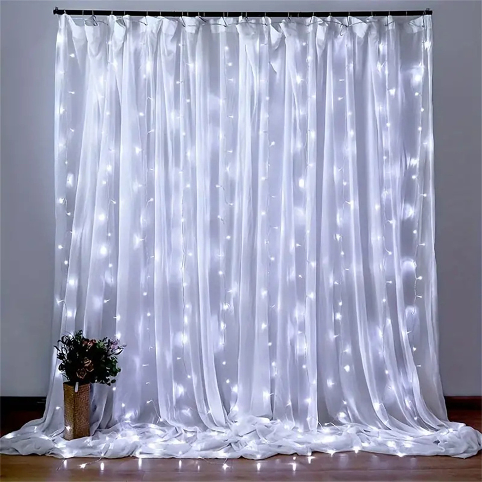3M/6M USB Curtain String Light Home Decor Fairy Light 8 Mode LED Christmas Holiday Garland Wedding Party Birthday Decoration