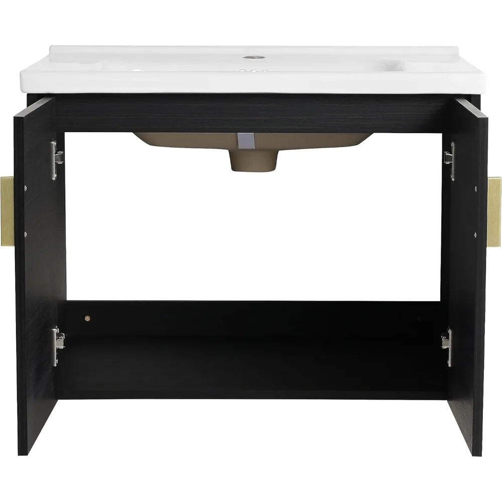 Modern 28" Floating Bathroom Vanity with Sink Wall Mounted Bathroom Vanity with Top Basin & Storage Cabinet Luxury 5