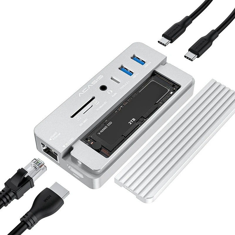 

Док-станция ACASIS 10 в 1, 10 Гбит/с, с M.2 NVME и SATA SSD