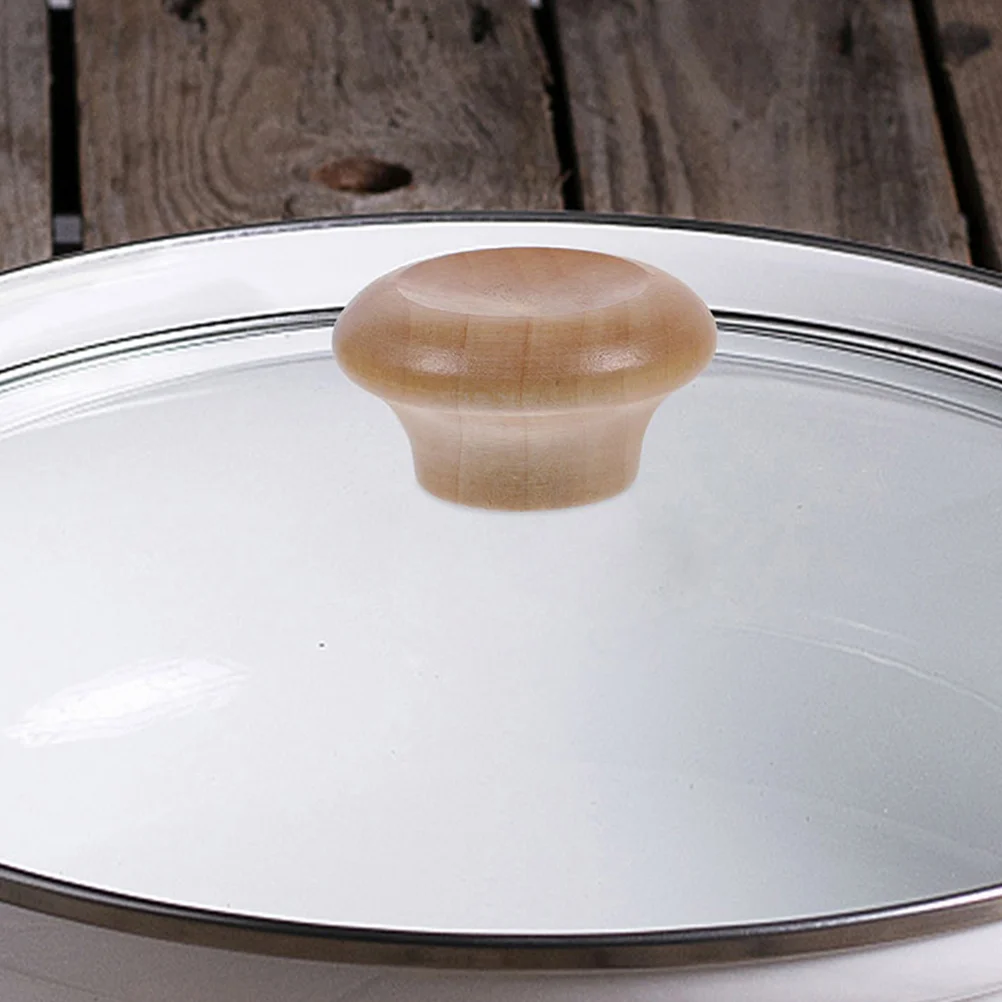 

5 Pcs Jar Head Small Pot Lid Handles Cover Knob Can Removable Lids Replacements Pan Solid Wood Kitchen Knobs Mini