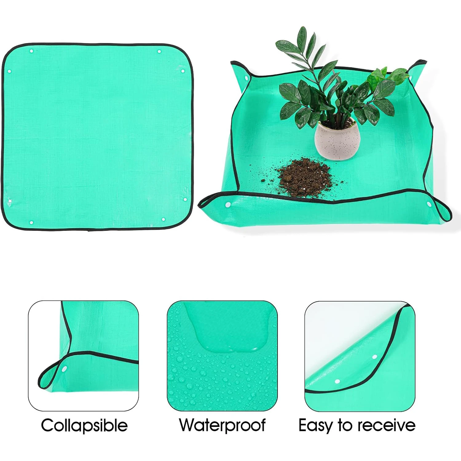 BIUWING 2er-Set Umtopfmatten 68,1 X 68,1 Cm – Wasserdicht & Faltbar Für Drinnen