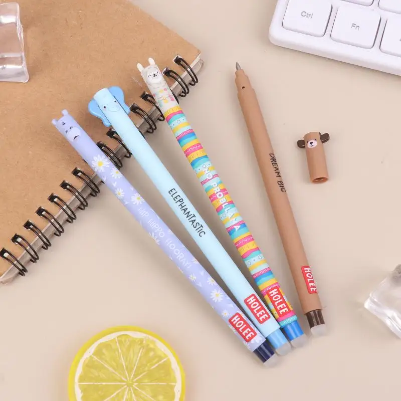 NEW Cartoon Animal Erasable Pens 1/8Pcs Lovely Writing Tools for Journaling Diary Office School Stationery Kids Students Gift - 4