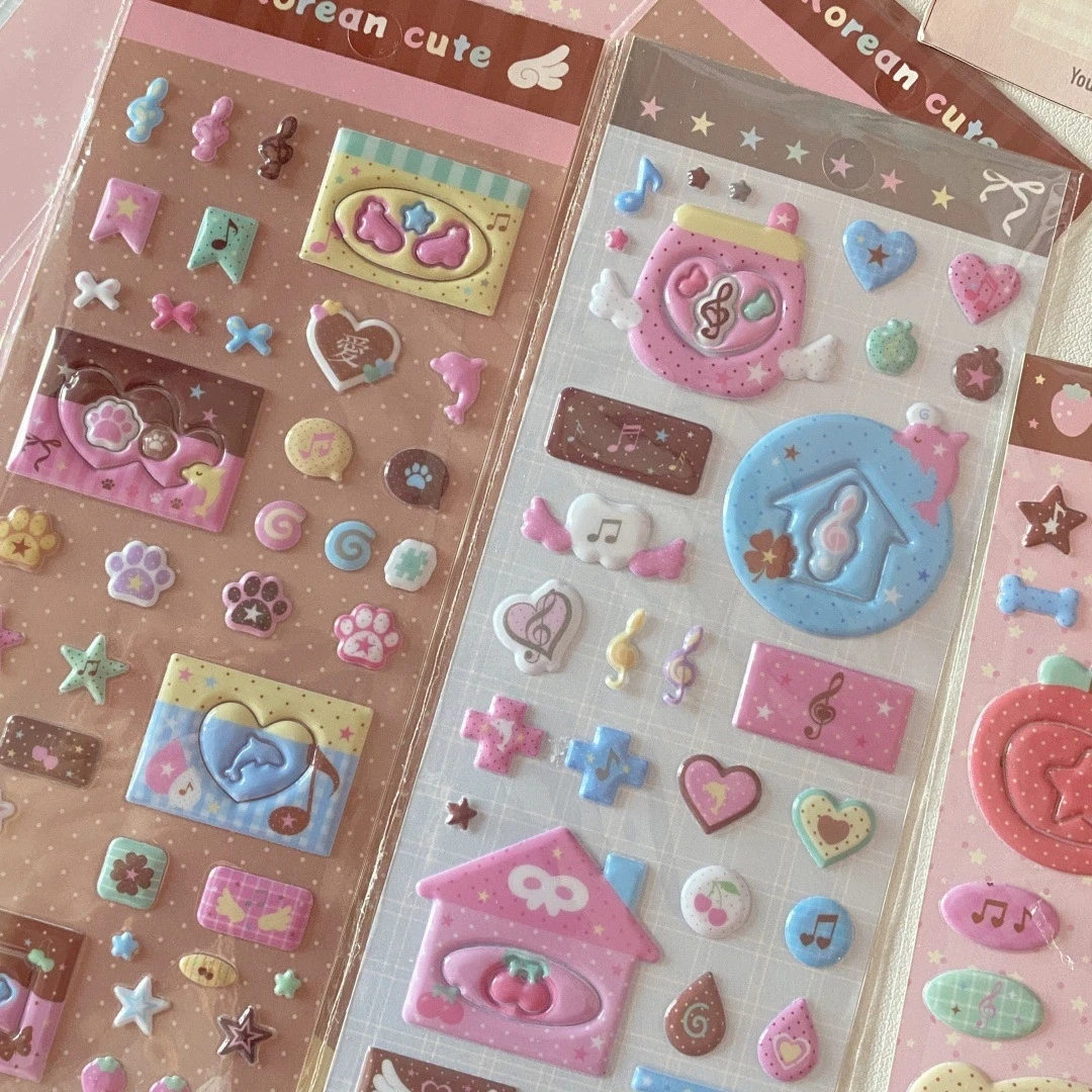 MINKYS 신상품 1개 귀여운 버블 스티커 DIY 스크랩북 스티커 컨페티 폰 카메라 장식 스티커