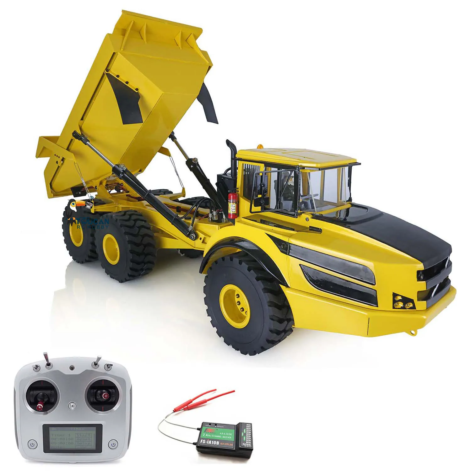 XDRC A40G 1/14 RC Hydraulic Articulated Truck Metal Dumper Car Remote Control Model Lights Sounds Toys Christmas Gifts TH18405 2