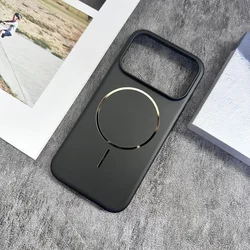 Enhanced Product Title: Sleek Magnetic Matte Phone Case with Wireless Charging Compatibility - iPhone 15 Plus (Black)