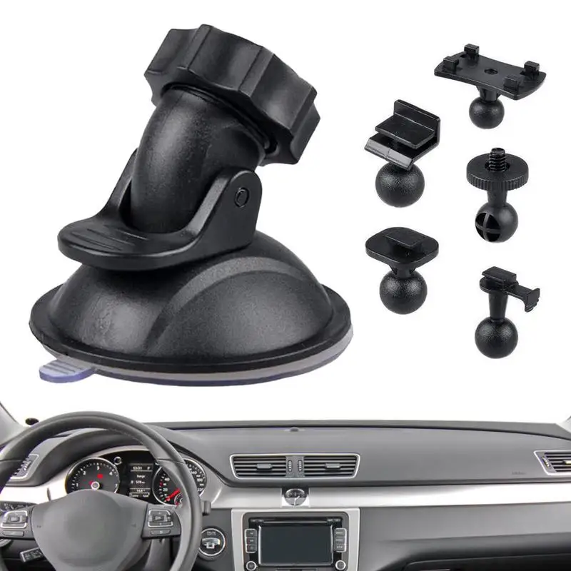 Car Camera Holder general Car Camera Mount For Vlogging With 5 Adapters Strong Suction Phone Stand 360 Degree Adjustable