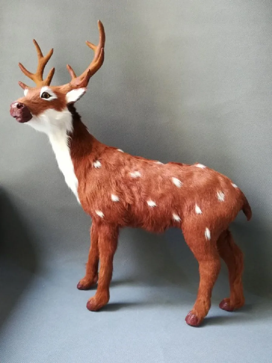 

big simulation deer model plastic&fur sika deer doll gift about 40x47cm