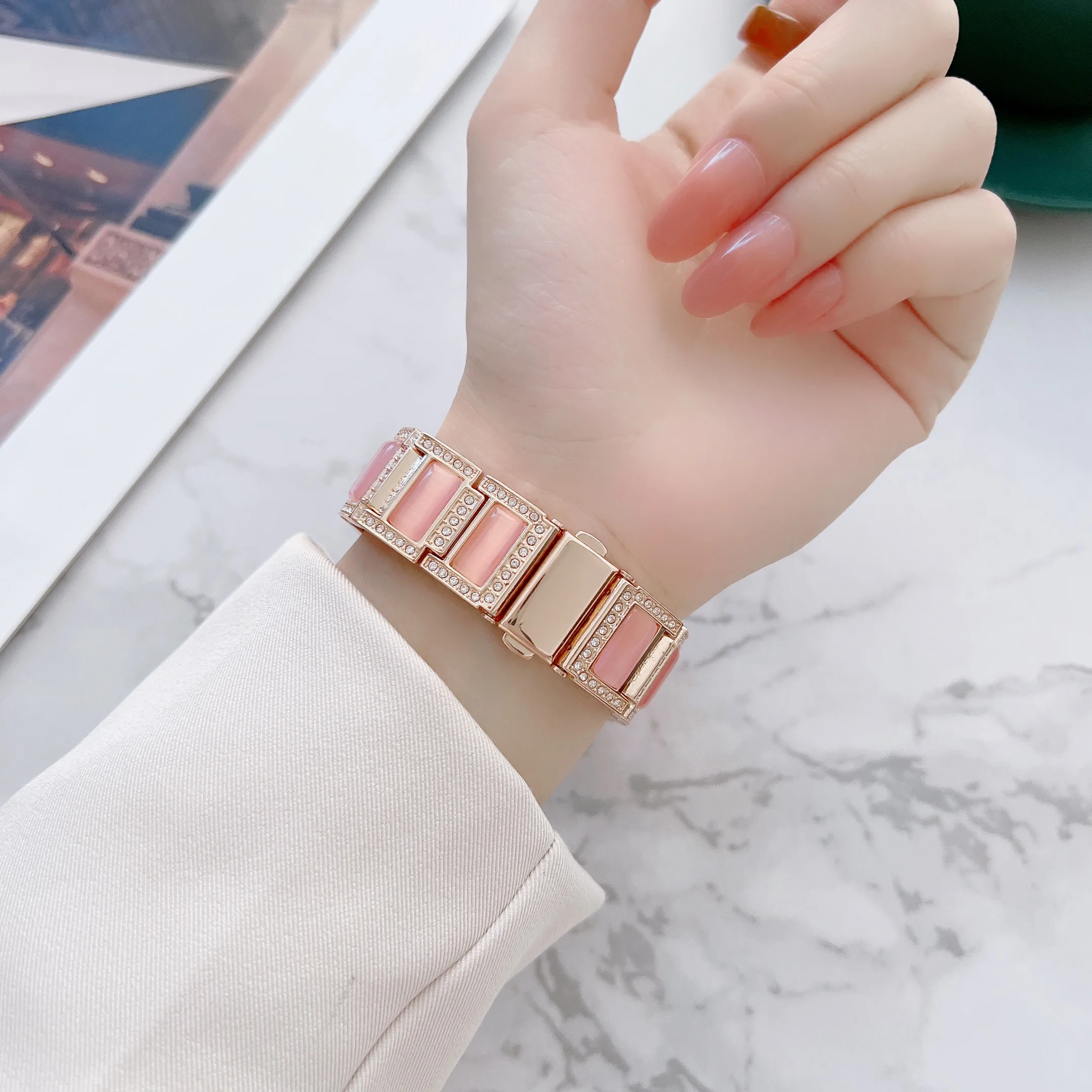 Metal resin strap For Apple watch 49mm 41mm 45mm 44mm 40mm 42mm Stainless Steel Wristband For iwatch Ultra 8 7 6 5 4 3 SE Band