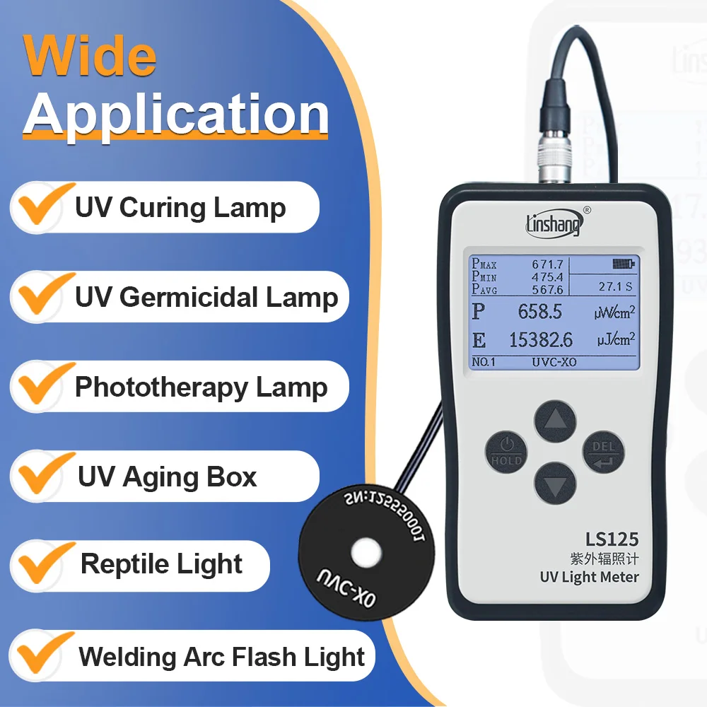 Uv Tester uv illuminometer Ultraviolet Light Meter Radiometer Uva Uvb Uvc Light Sources LS125 Multi-probe High Precision Simple Operation