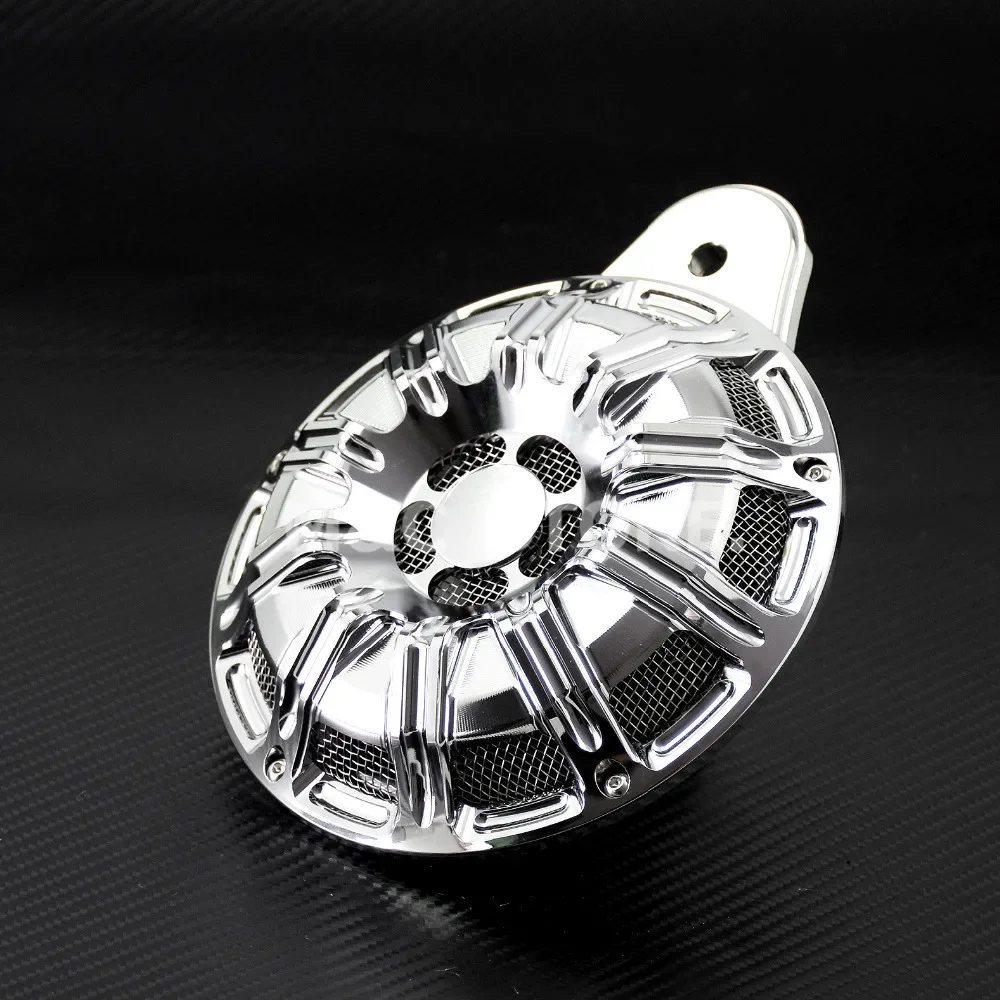 CNC Black Chrome Horn Cover Kit For Harley Sportster XL 07-17 18 19-Later Touring Big Twin Cam 1991-14 15 16 17 20118-Later