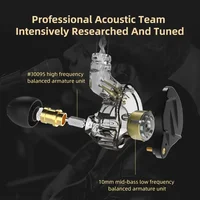 NEW KZ ZSN PRO X 1BA 1DD Hybrid Drive HIFI Metal In Ear Earphone Sport Noise Cancelling Earbud Headsets KZ ZSX ZSNPROX EDXPRO - Image 5