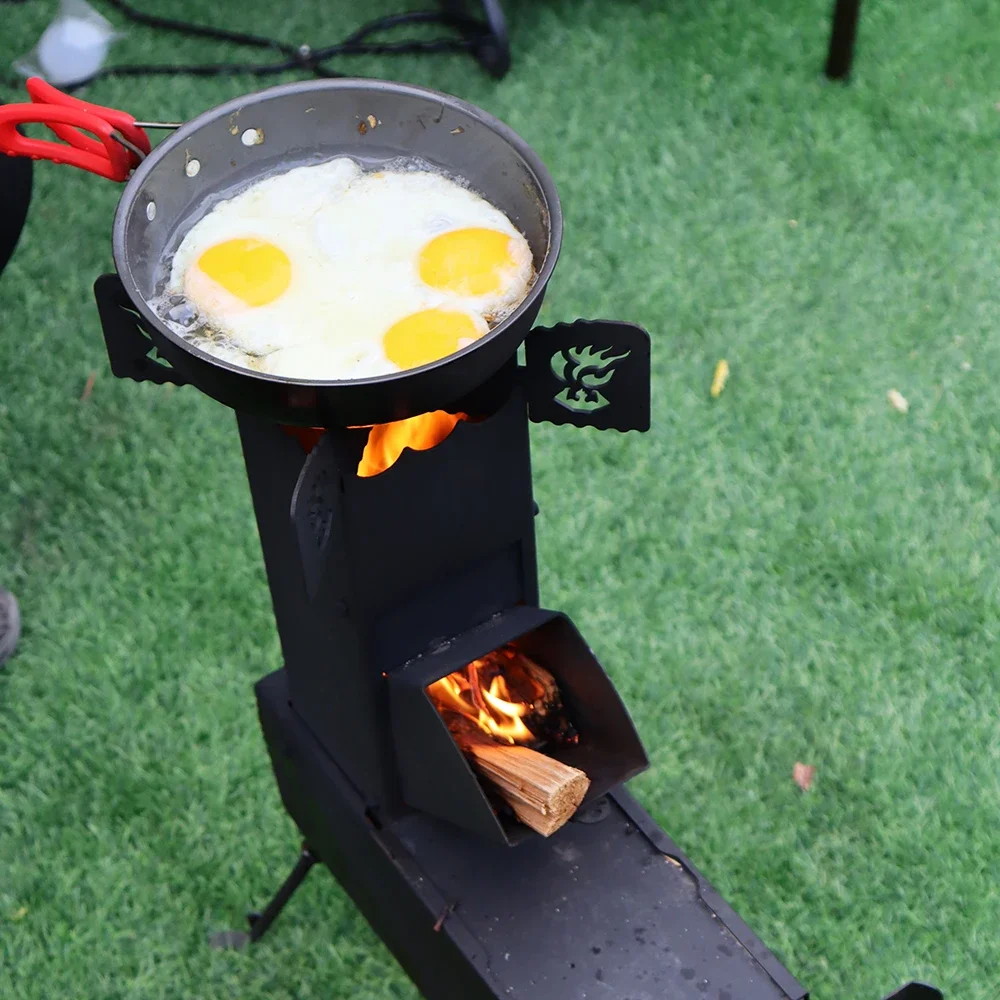 Portable Collapsible Wood-burning  Pocket Rocket Stove For Outdoor Camping Hiking Travel Picnic BBQ 6