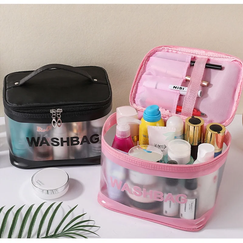 New PVC Waterproof Makeup Bag Portable Cosmetic Bag Large Capacity Travel Toiletries Organizer Storage Bag GF015 4