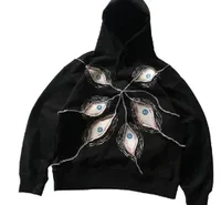 Gothic Punk Eye Pattern Patchwork Hoodies Women Y2k Top New Retro Loose Long Sleeve Sweatshirt Men and Women Hoodie Streetwear - Image 5