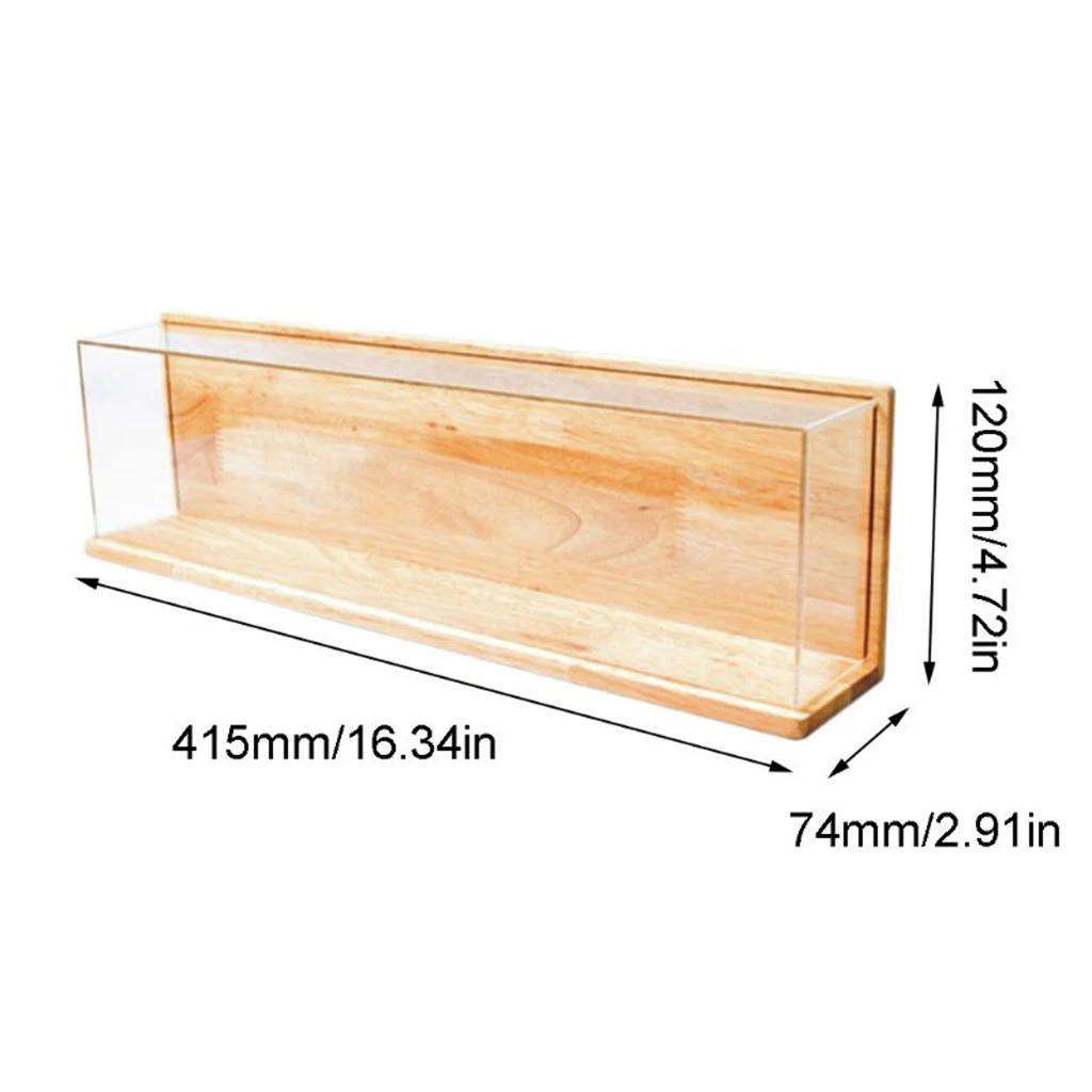 Transparent Acrylic Display Box Rectangular Solid Wood Storage Glass Hood Handmade Blind Box Dustproof Displaycase Figure