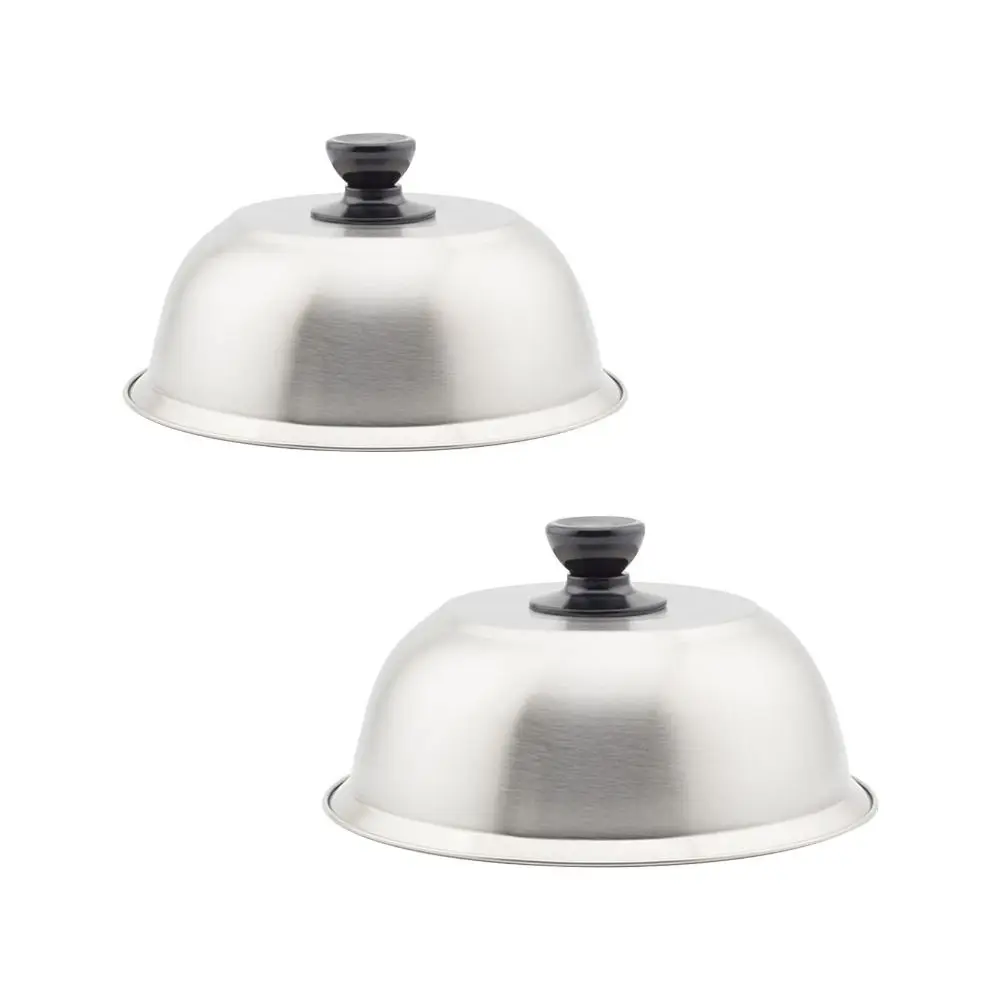 Stainless Steel Frying Pan Covers Cheese Melting Dome Sandwiches Steak Round Pot Lids Cover Cookware Barbecue Burgers silicone pan covers silicone pot lid cookware accessories