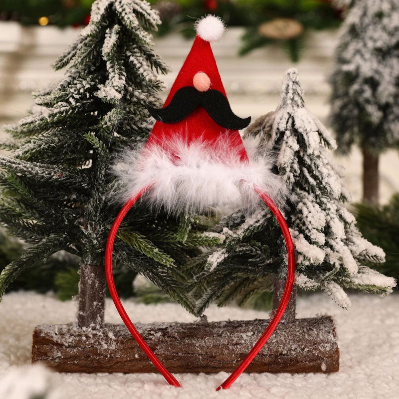 New Years Christmas Hair Hoop Xmas Elk Horn Bell Sequin Headband Merry Christmas Decoration Party Festival Supplies Kid Gifts