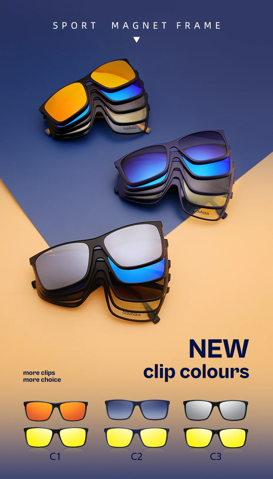 RS004 Benutzerdefinierte Männer Frauen Polarisierte Optische Magnetische Sonnenbrille Clip Magnet Clip auf Sonnenbrille Polaroid Clip auf Sonnenbrille Rahmen – Detail 1
