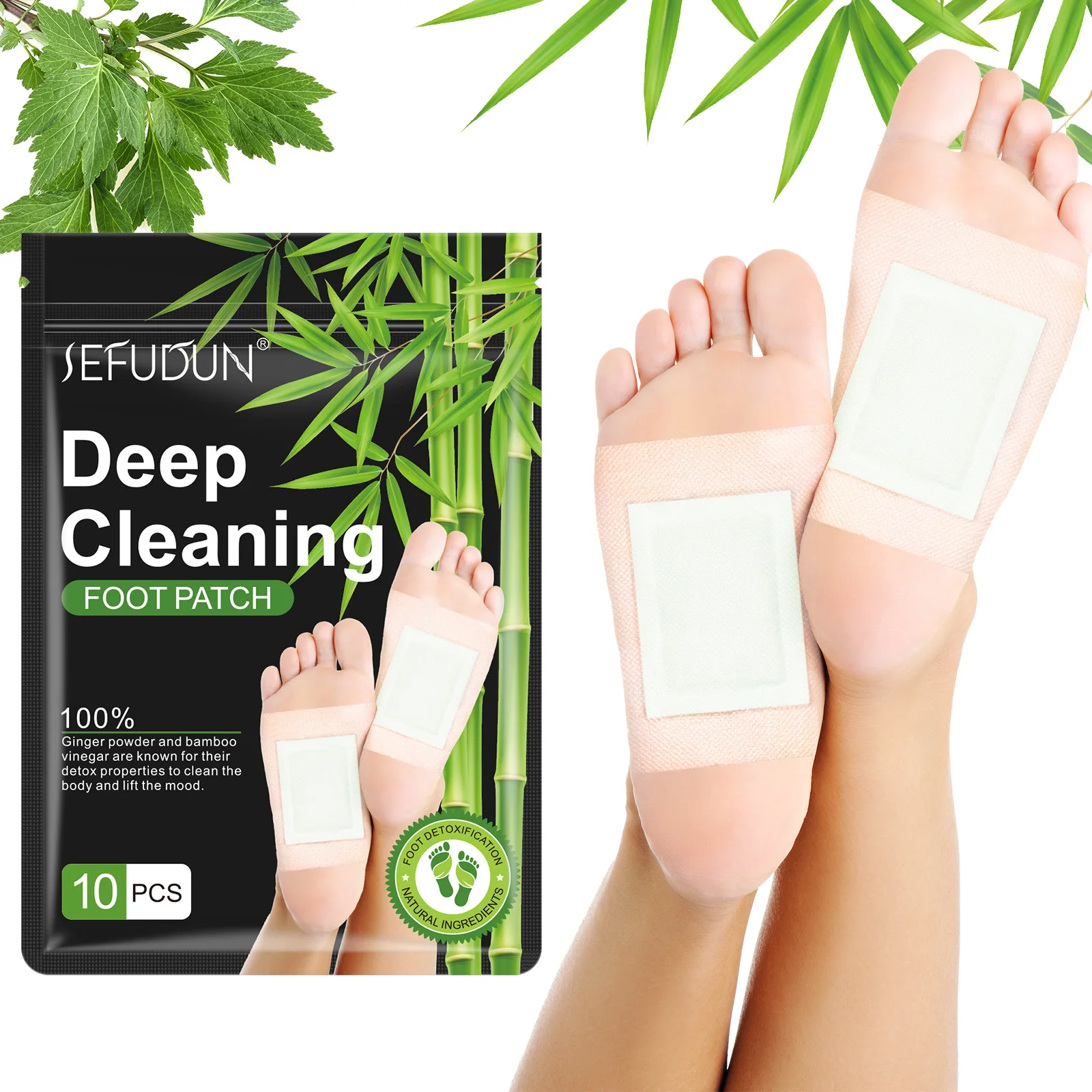 

Wormwood bamboo charcoal foot paste dehumidification foot massage to help sleep foot paste care 10 paste