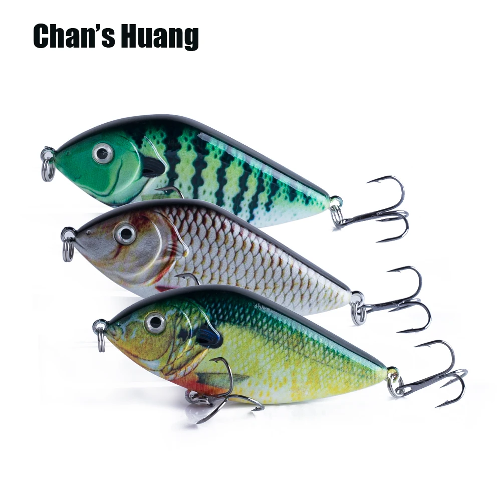 

Chan's Huang Glide Jerkbait 7cm 14.5g Slow Sinking Jerk Hard Bait Wobblers Vibration Fishing Lures Slide Swim Pike Lure Tackle