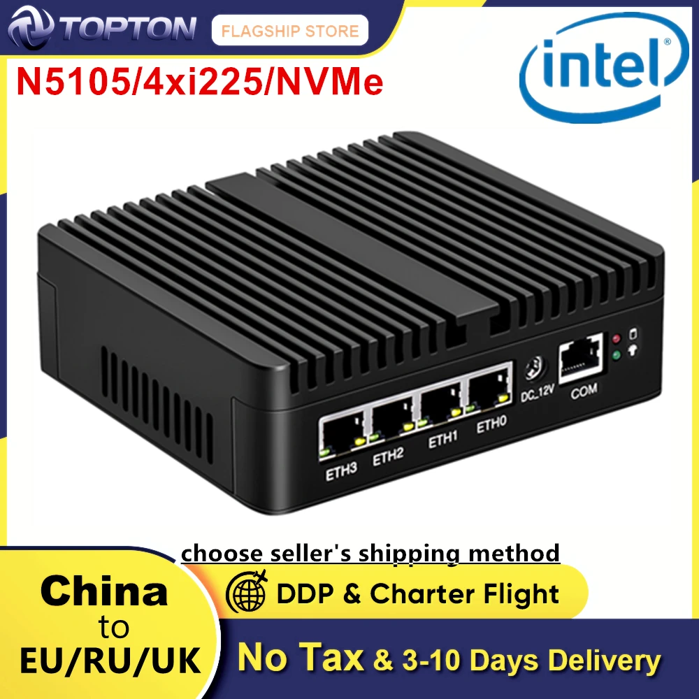 Tanie PfSense Firewall miękki Router N5105 N5100 4x Intel i225 i226 2.5G LAN